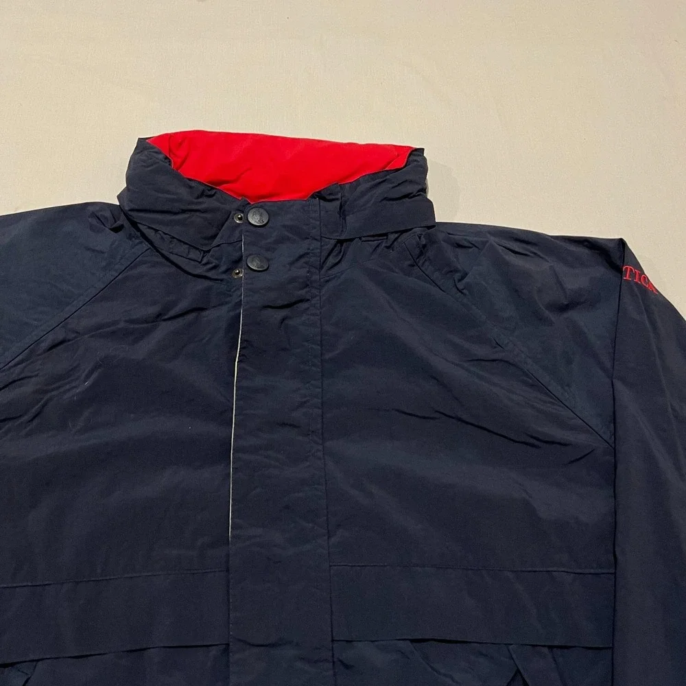 Vintage Nautica Mens Navy Blue Lined Classic Full Zip Sailing Jacket Size XL